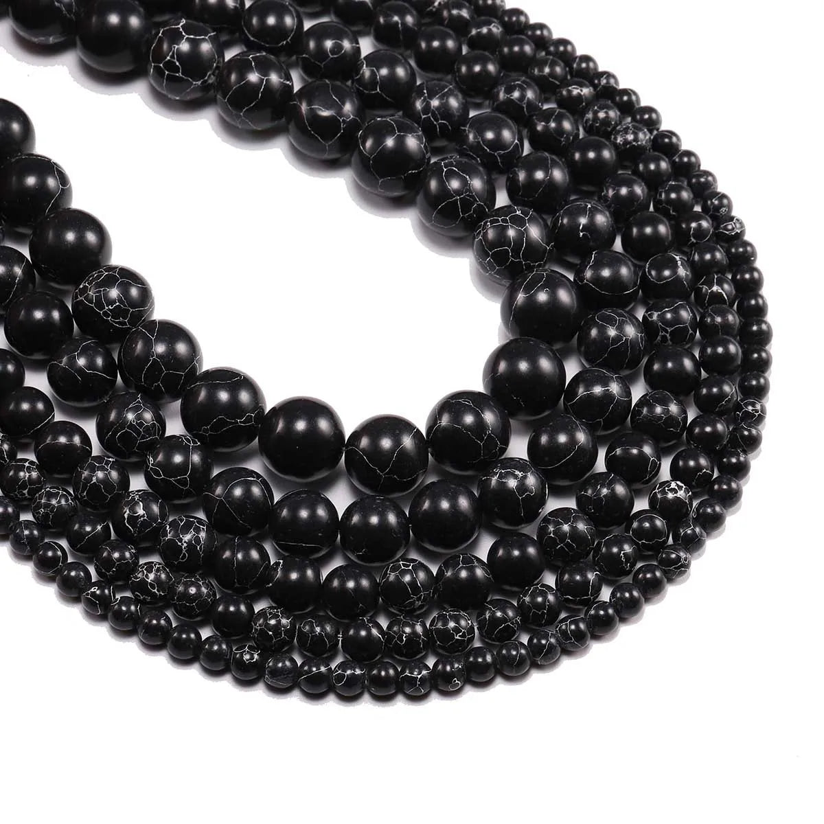 New Arrivals Black Stone Beads Strand Gemstones Loose Beads for Jewelry Making