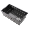 30 Inch 304 Stainless Steel Nano Gun Grey Under Mounted Single Bowl Kitchen Sink 20 Gauge with All