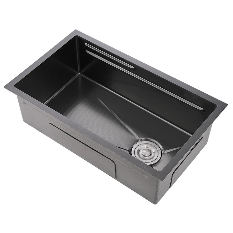 30 Inch 304 Stainless Steel Nano Gun Grey Under Mounted Single Bowl Kitchen Sink 20 Gauge with All