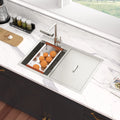 US Warehouse Double Bowl 16-Gauge Stainless Steel Drop-in Topmount 30 Inches RV Workstation Bar Prep Kitchen Sink Outdoor Sink
