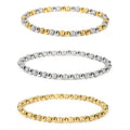 Wholesale Customized 18k Gold Plated Stainless Steel Metal Gold Filled Lucky Adjustable Stretch Beaded Bracelets for Women