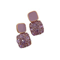 2024 Fashion Retro Square Earrings 925 Silver Needle Purple Crystal Rhinestone Drop Earrings Jewelry for Women Luxury Earrings