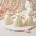 Luxury Beautiful Elegant Bride Wedding Dress Shape Scented Candle Wedding Door Gifts for Guests