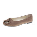 New Women's Square Toe Metal Buckle Trendy Casual Shoes Shallow Mouth Lightweight Women's Flats Solid Colour Fashion Shoes