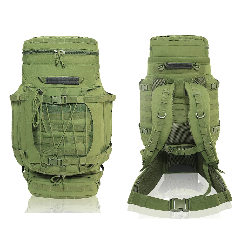 70L Tactical Backpack Waterproof MOLLE Rucksack with Internal Frame Large Camo Hiking/Camping Bag for Outdoor Travel