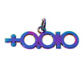 New Arrival Custom Hollow logo Jewelry Accessory Charms rainbow Color Car Key Chain Metal Pendant Tags