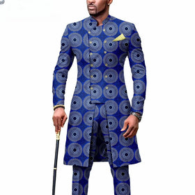 New Style Africa Hot Selling Long Suit Two-piece Long Jacket and Trousers