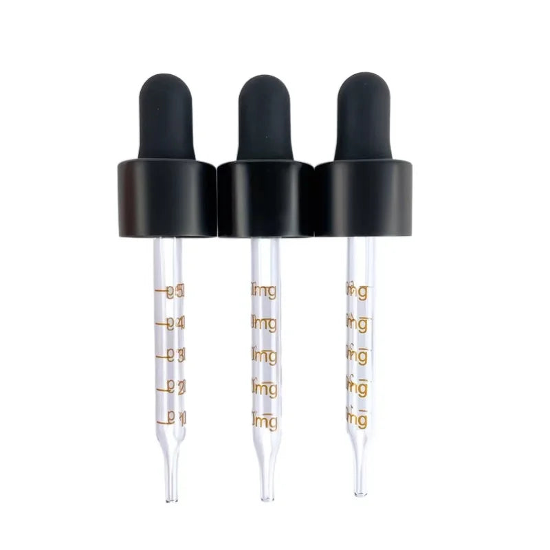 18/410 Custom Scale Matte Black Aluminum Glass Dropper