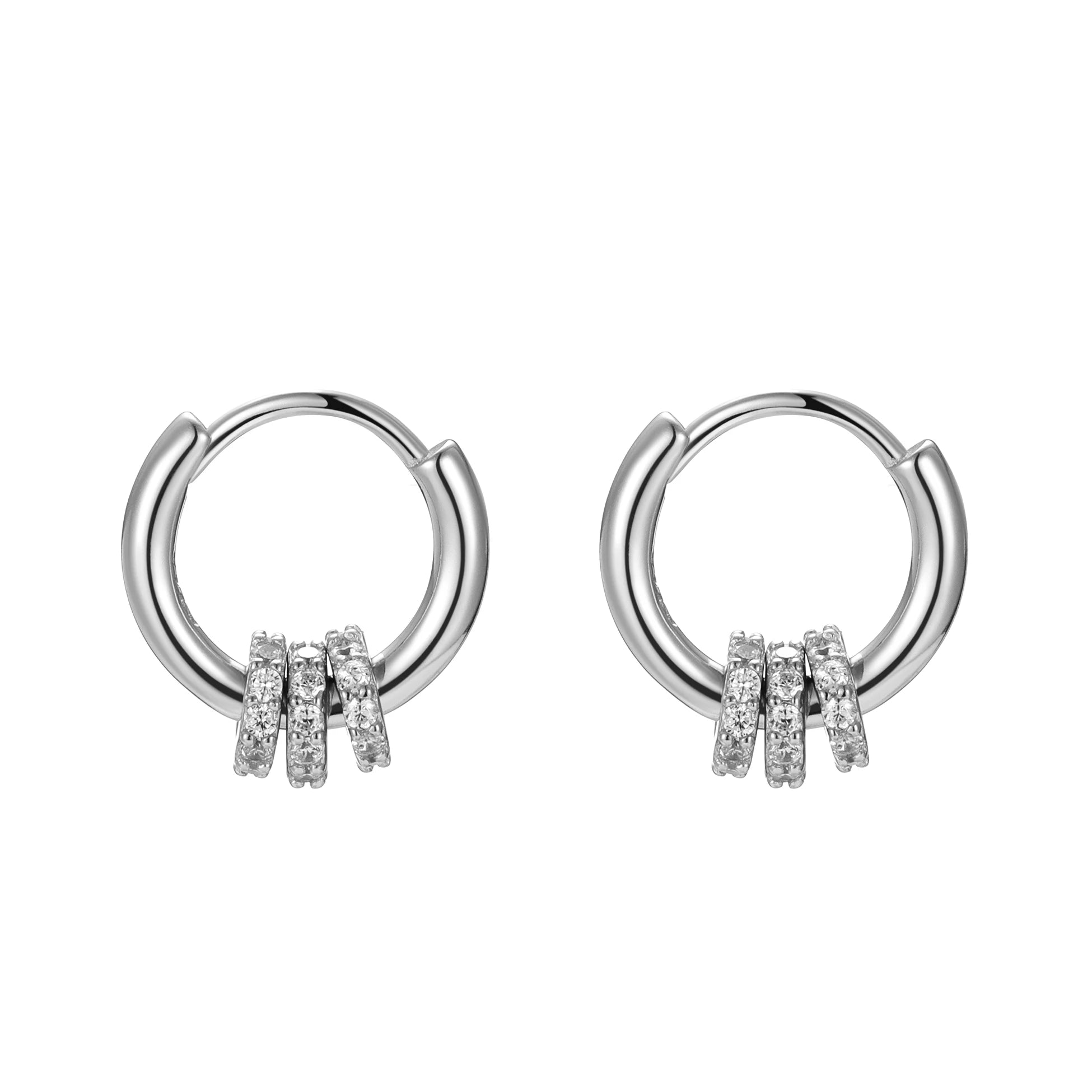 Designer Earrings 925 Sterling Silver Round Circle Hoops Zirconia Rings Earring for Women Wholesale Fine Luxury Jewelry