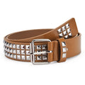 Custom Square Western Metal Pyramid Buckle Women's Funky Alloy Waist Belts with Rivet Belt Rock Hardware Jeans