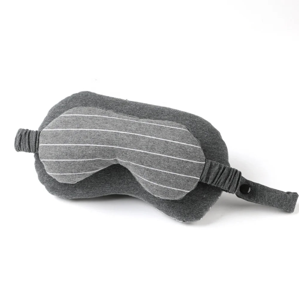 Ergonomic Design Modal Fabric Shading Light Relax Flexible Travel Neck Pillow 2 in 1 Set with Eye Mask