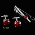 Factory Luxury Custom Mens Cuff Links Cufflinks With Tie Clip Set for Business Shirt Suit Necktie Clip Pins Wedding Cuffs Button
