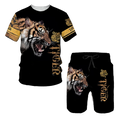 Fitspi the Tiger 3d Printed Women Men's T-shirts Sets Fashion Tracksuit Tops Shorts Sport Leisure Summer Male Suit