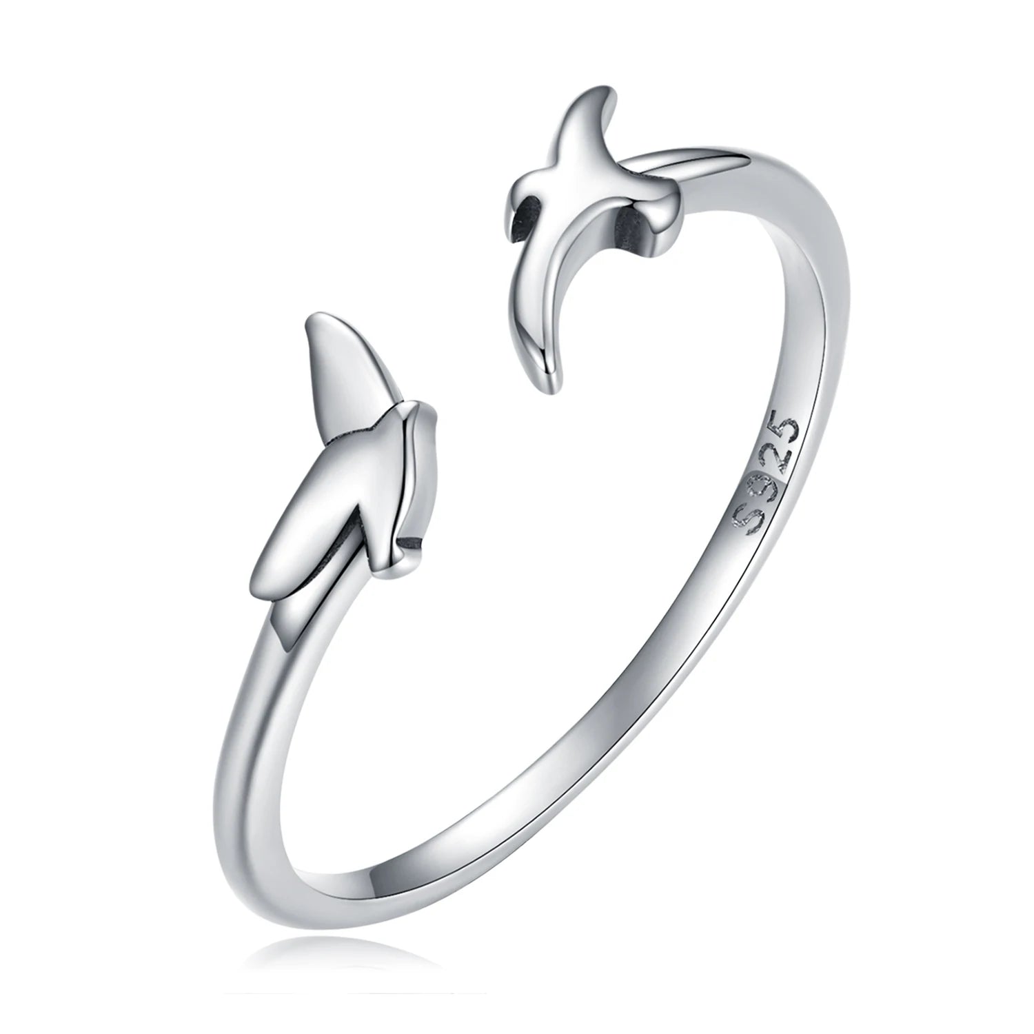 Wholesale Jewelry 925 Sterling Silver Animal Cute Bird Open Ring Ladies High Fashion Jewelry Silver Ring SCR869