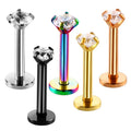 16G Stainless Steel Cartilage Tragus Stud Earrings for Men Women Helix Barbell Hoop Earrings CZ Labret Lip Ear Piercing Jewelry