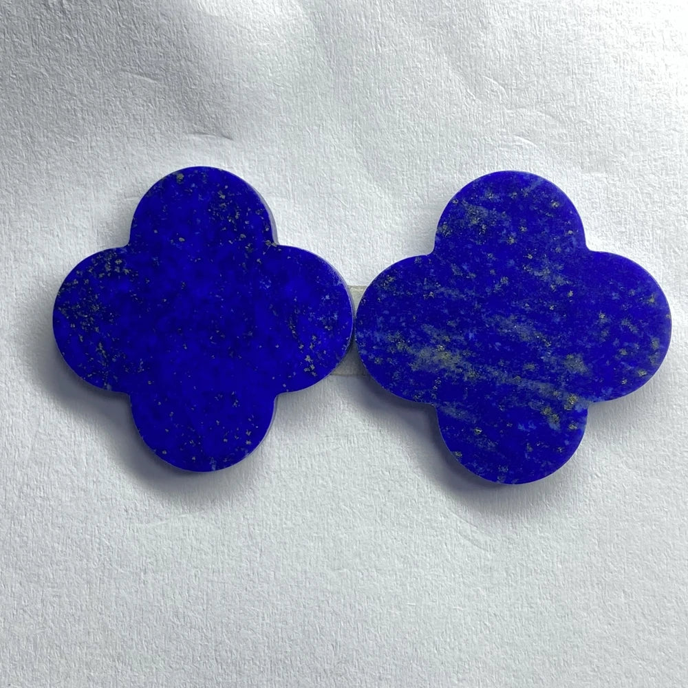 HQ Gems 15x15x2mm Hight Quality Double Flat Loose Gemstone Clover Beads Lapis Lazuli Price
