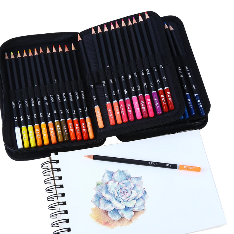 China Pencil Factory Natural Wooden Color Drawing Pencil Art Set Professional Color Pencil Kits 72colors