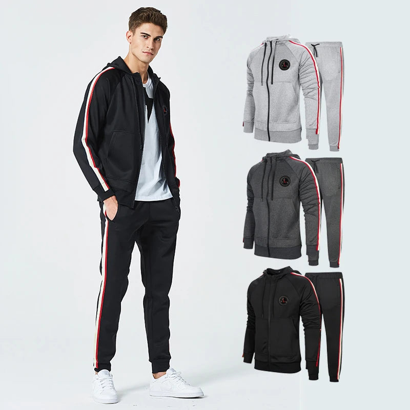Custom Tracksuits for Men Jogging Sportswear Designer Tracksuits for Men Polyester Hoodie Jacket Jogger Pants Running Suit Sets