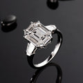 H&F Original 1.45 Carat Engagement Natural Diamond Solitaire Ring Emerald Cut 18K Gold for Men for Wedding and Party
