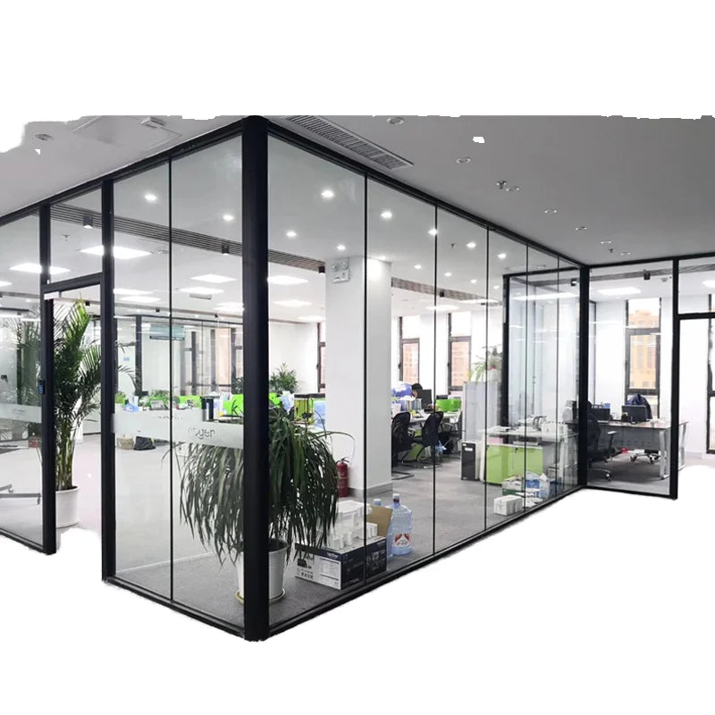 Partition Manufacturer Glass Partition Walls Aluminum Modular Office Double Glass Partition Wall for Meeting Room