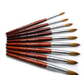 Customized logo Manicure Kolinsky Hair Red Wood Handle Round Head Acrylic Powder Nail Art Brush for Nails Tool