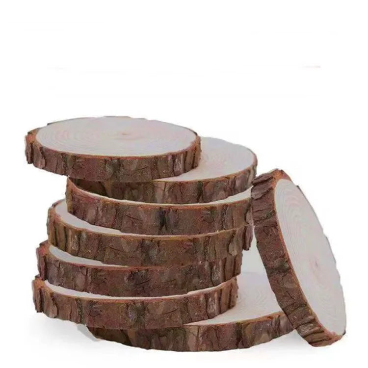 Wholesale Round Natural Birch Wood Eco-friendly Unfinished Decorative Rustic Wooden Log Slices for DIY Crafts