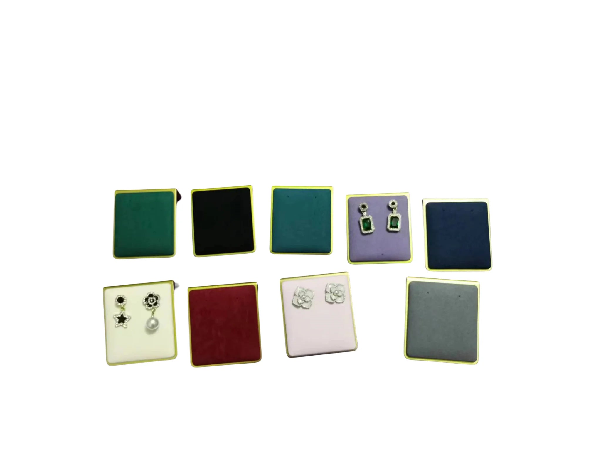 Cheap High Quality Simple Square Pad Multiple Color Metal Earrings Display Stand for Jewellery Store