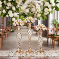 Wedding Props Golden Road Lead Wedding Decoration Vase Ornaments Hotel Living Room Dining Table Flower Candle Holder Vase