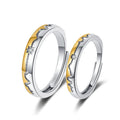 Fashion Simple Opening Wedding Heartbeat Ring Minimalist Silver Color Adjustable Couple Rings for Men Women Engagement Jewelry