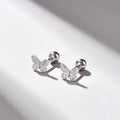 Simple Vintage 925 Sterling Silver Butterfly Cartilage Earrings Mini Butterfly Screw Back Stud Earring for Women