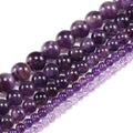 Wholesale Natural Amethyst Stone Beads Round Loose Gemstone Crystal Stone Loose Beads for DIY Jewelry Making