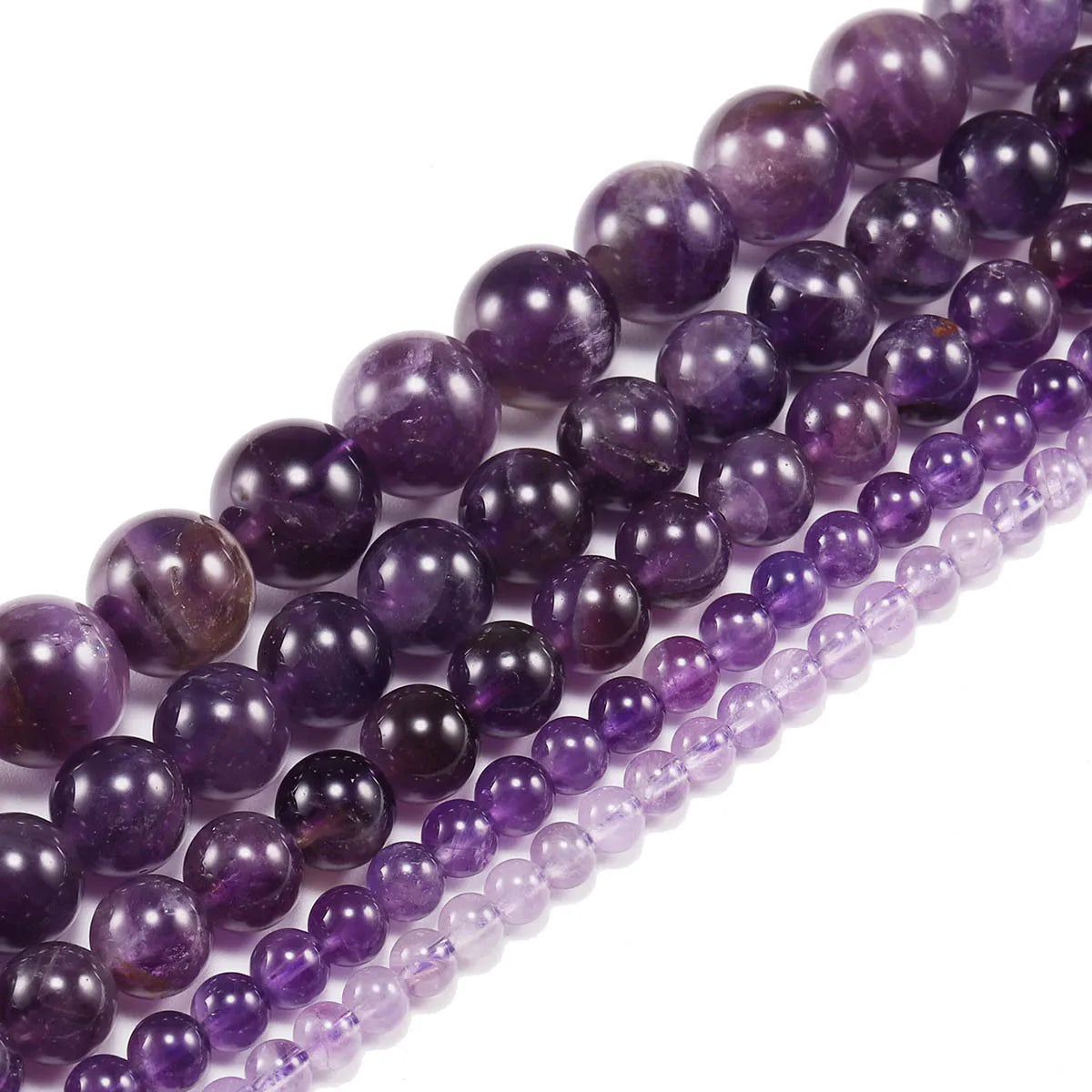 Wholesale Natural Amethyst Stone Beads Round Loose Gemstone Crystal Stone Loose Beads for DIY Jewelry Making