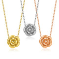 SC New Style Retro Flower Chokers Necklace Vintage Stainless Steel Necklace Trendy Gold Silver Rose Pendant Necklace for Women
