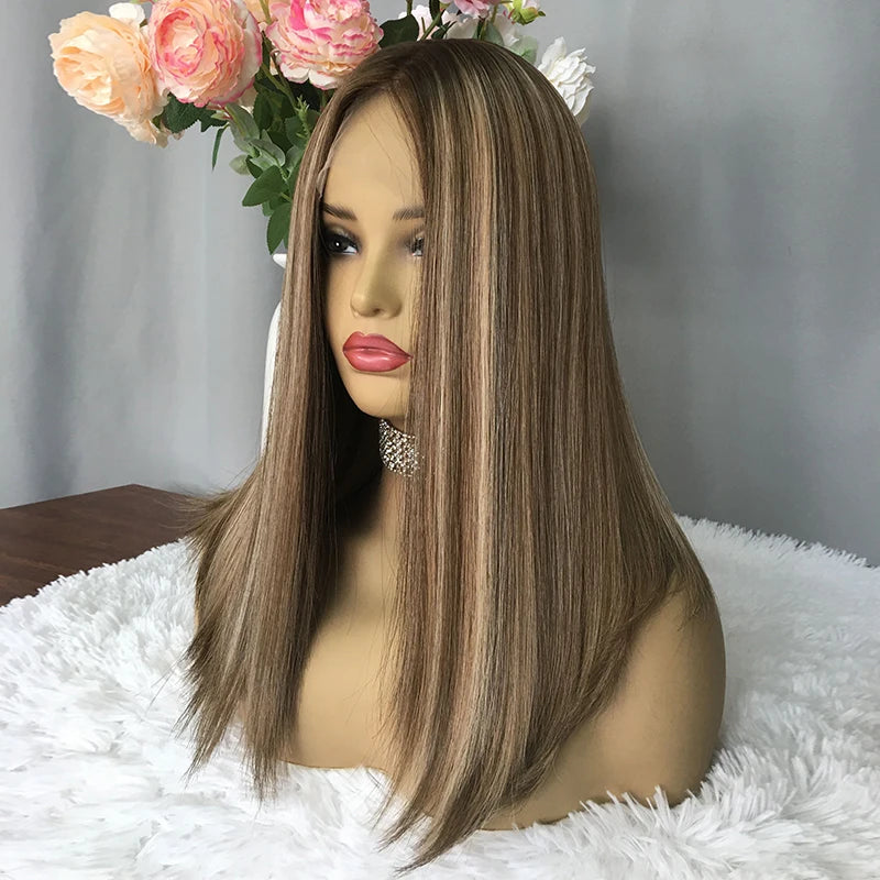 Beauty Girl Hair in Stock 100 Percent Human Hair Silk Top Jewish Wig Kosher Wigs Dimensional Blonde Jewish Wigs Manufacturers