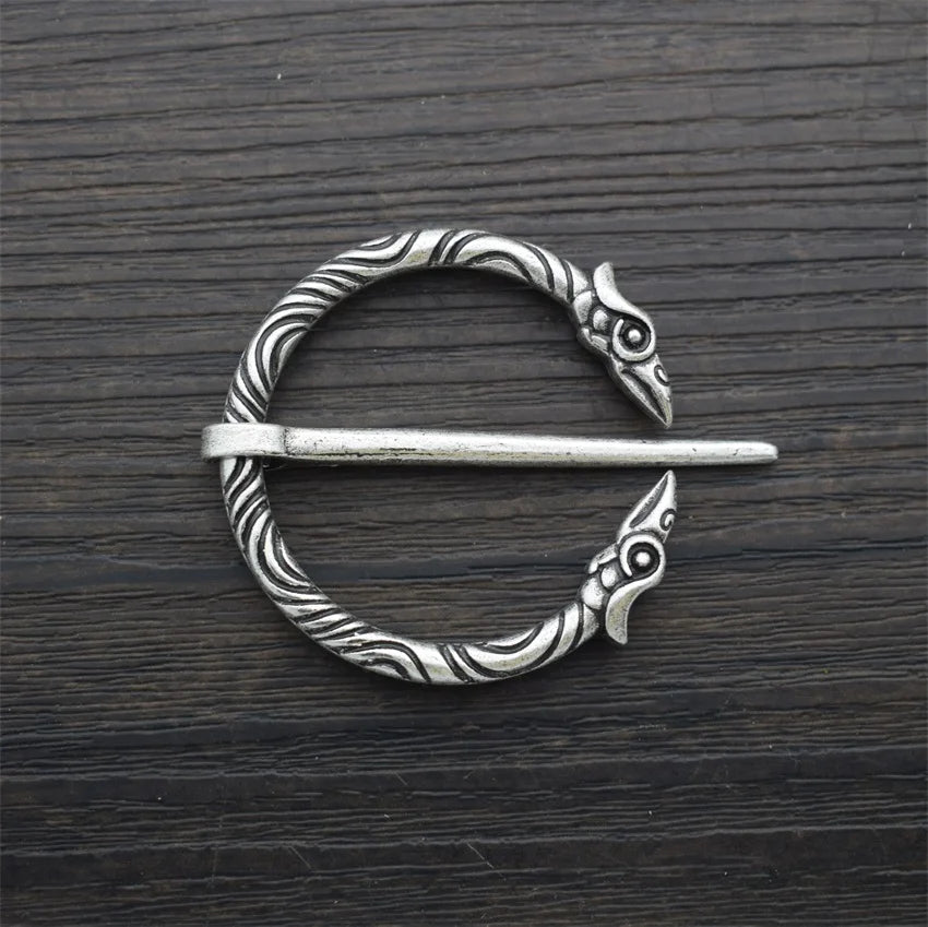 Viking Bird Head Raven Brooch for Women Men Cloak Shawl Buckle Clasp Pin Clothing Accessories