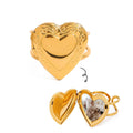 J&D DIY Photo Frame Heart Shape Ring 18K PVD Gold Plated Stainless Steel Love Texture Ring for Women