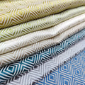 M&Y Factory Supply Modern Nordic Solid Color Curtain Fabrics Blue Jacquard Curtains Living Room Use Home Textile Cushion Dye