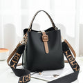 Korean Style Fashion Brands Trend Top Leather Black Luxury Bucket Women Hand Bags