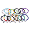 Charm Blue Beads Flower Pendant Trendy Natural Stone Bohemian Style Couple Bracelet