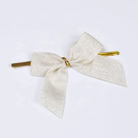 Custom Material Gift Packing Double Face Polyester Ribbon Bow with Elastic Loops High Tenacity