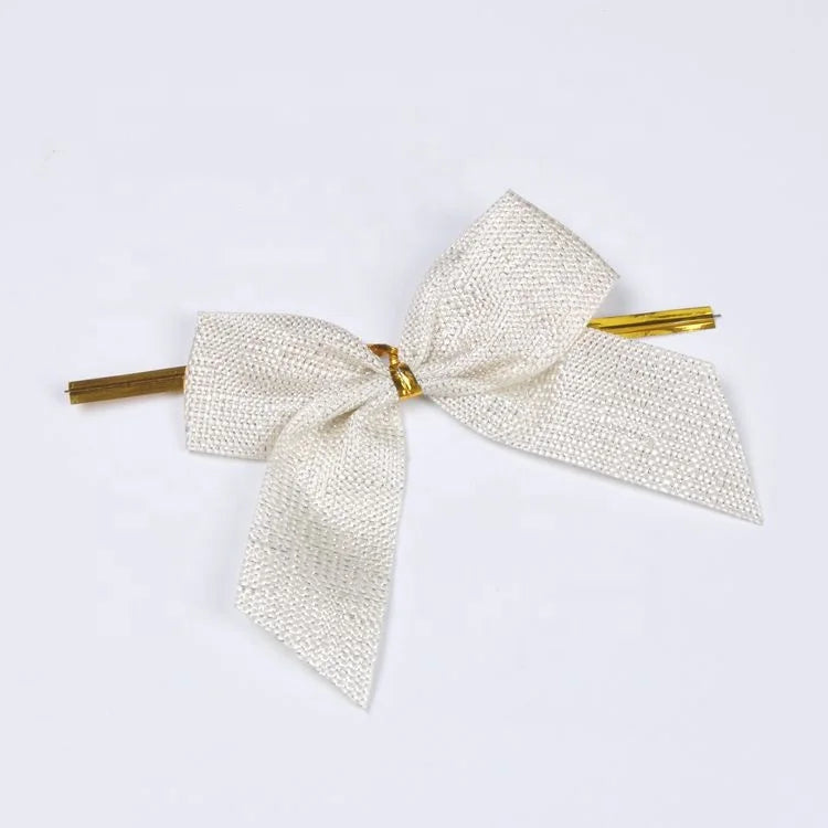 Custom Material Gift Packing Double Face Polyester Ribbon Bow with Elastic Loops High Tenacity