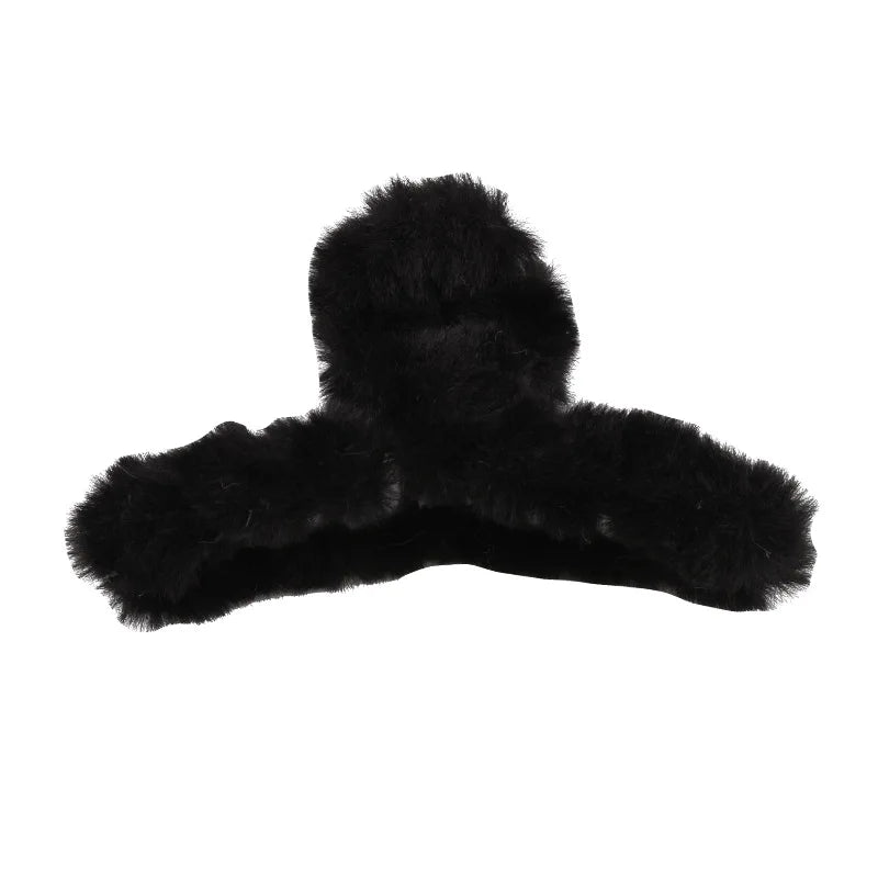 Autumn and Winter Plush Headwear Accessory Net Red Style Back Shark Clip with Fluffy Claw Decorative Plastic and Plush Material