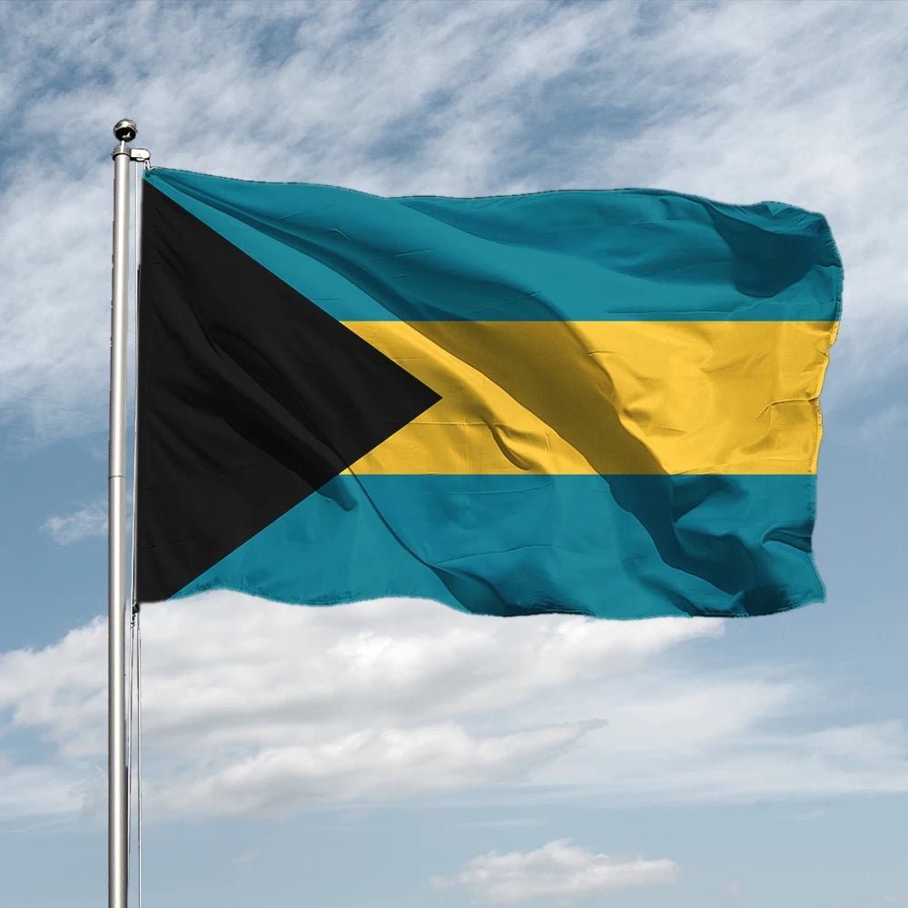 Wholesale Bunting String Bahamian Flag Double Sided Printing Garden Simaflag Bahamas Flag