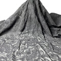 Harvest 100% Polyester Silk Chiffon Black Thread Shaped Floral Kimono Style Fabric for Women and Children Apparel
