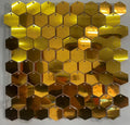 Gold Clear Grid Back With Hexagon Shape Sequins for Shimmer Wall Sequin Backdrop