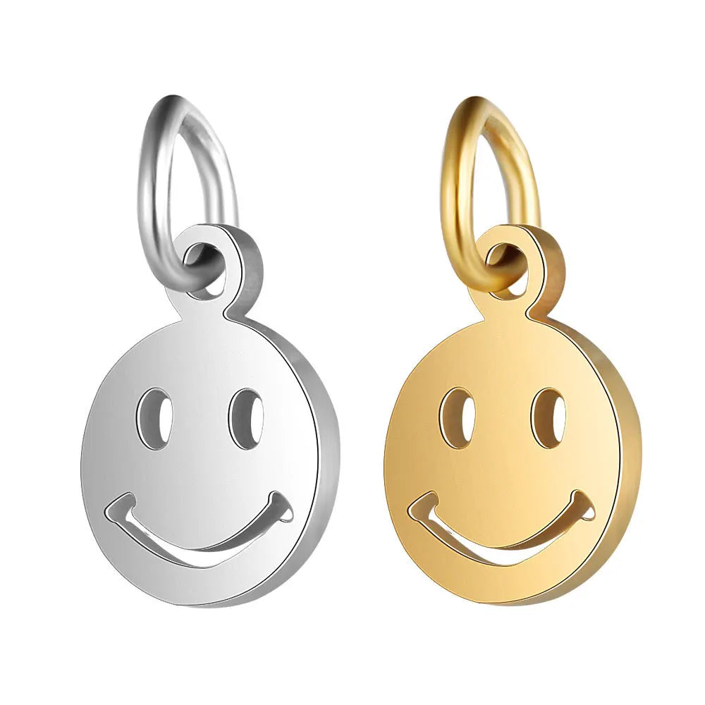 Fashion Accessory Gold Plated Silver Jewelry Pendant Smile Laugh Face Charm for Emotion Bracelet DIY Making Necklace