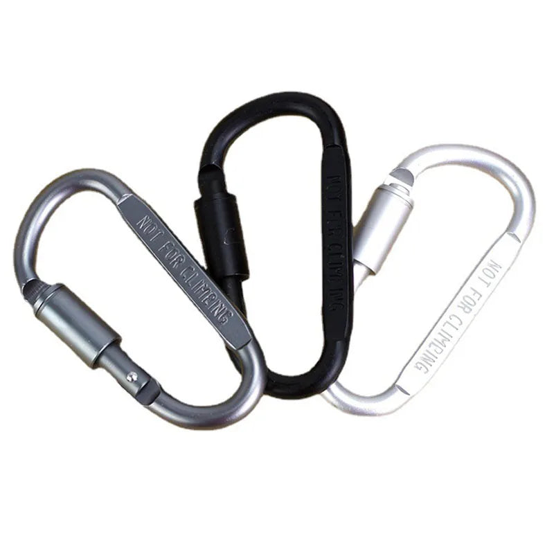 Aluminum D-Ring Locking Carabiner Clip for Keys Camping Hammock Hiking Buckle Locking Outdoor & Gym
