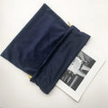 Custom High Quality Large Navy Blue Soft  Velvet  Cloth  Handbag Dust  Pouch Gift Shoe Luxury Packaging Drawstring Bag