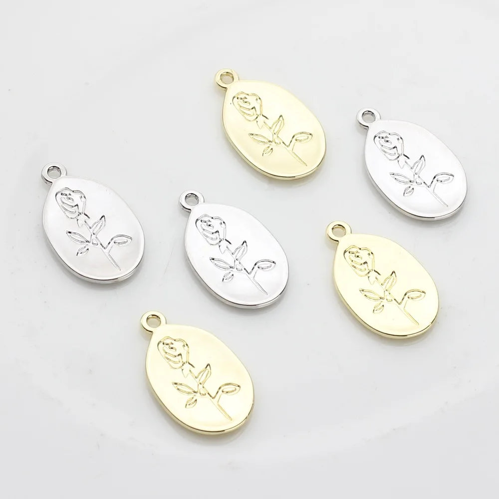 Zinc Alloy Rose Hanging Pendant DIY Handmade Necklace Earrings Bracelet Accessories Materials