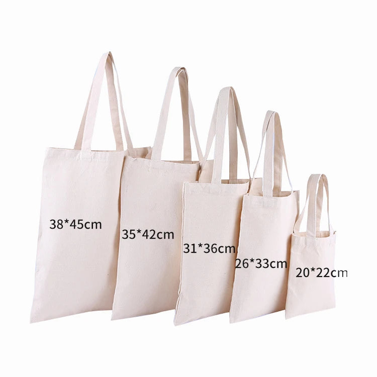 Customizable Solid Color Canvas Tote Bag Custom Canvas Shoulder Bag Plain Custom Shopping Bag